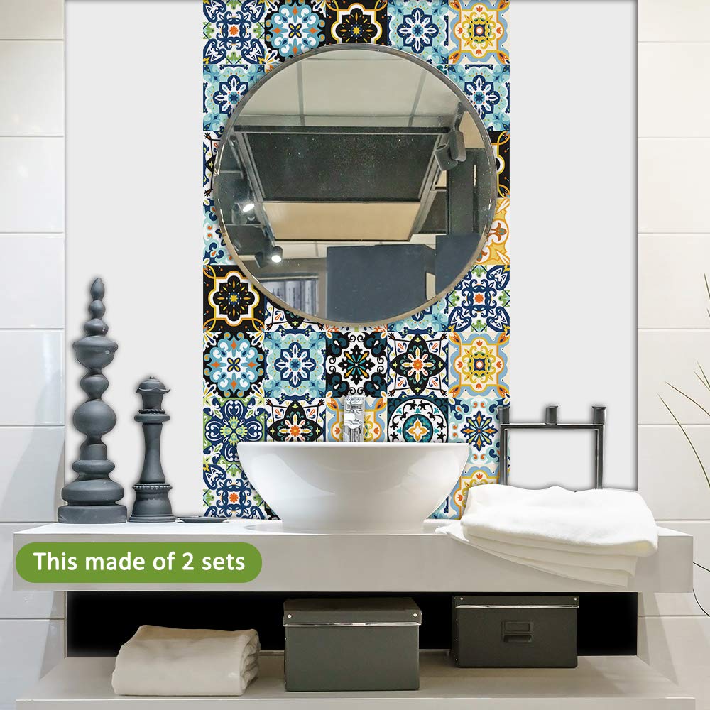 Alwayspon Multi-functional Sticker for Wall Tile Sticker, Bathroom Kitchen Fridge Freezer Vinyl Sticker, Furniture Stairs Door Table Peel and Stick Backsplash Staircase DIY Home Decoration Sticker