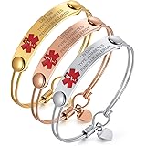 XUANPAI Medical Alert ID Bracelet Free Custom Engraving Stainless Steel Emergency for Men Women …