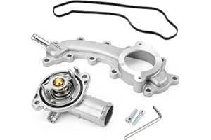 C-TZU Upgrade Aluminium Thermostat Housing Assembly and Engine Coolant Crossover Water Outlet Pipe for Chrysler 200 Jeep Cherokee Dodge Avenger Journey Ram 1500 - Replaces 5184653AF 902-3102HP 902-3036