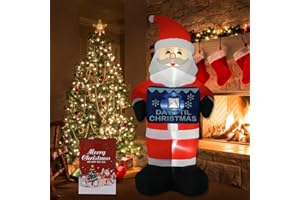 MORESIS 8 FT Christmas Inflatables Santa Claus, Inflatable Christmas Yard Decorations, Christmas Outdoor Decorations, Blow Up Santa with LED Lights for Xmas Holiday Party Indoor Outdoor Garden Lawn Decor