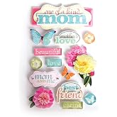 Paper House Productions Die-Cut Dimensional &amp; Glitter Accent Scrapbook Sticker Sheet - Only One Mom