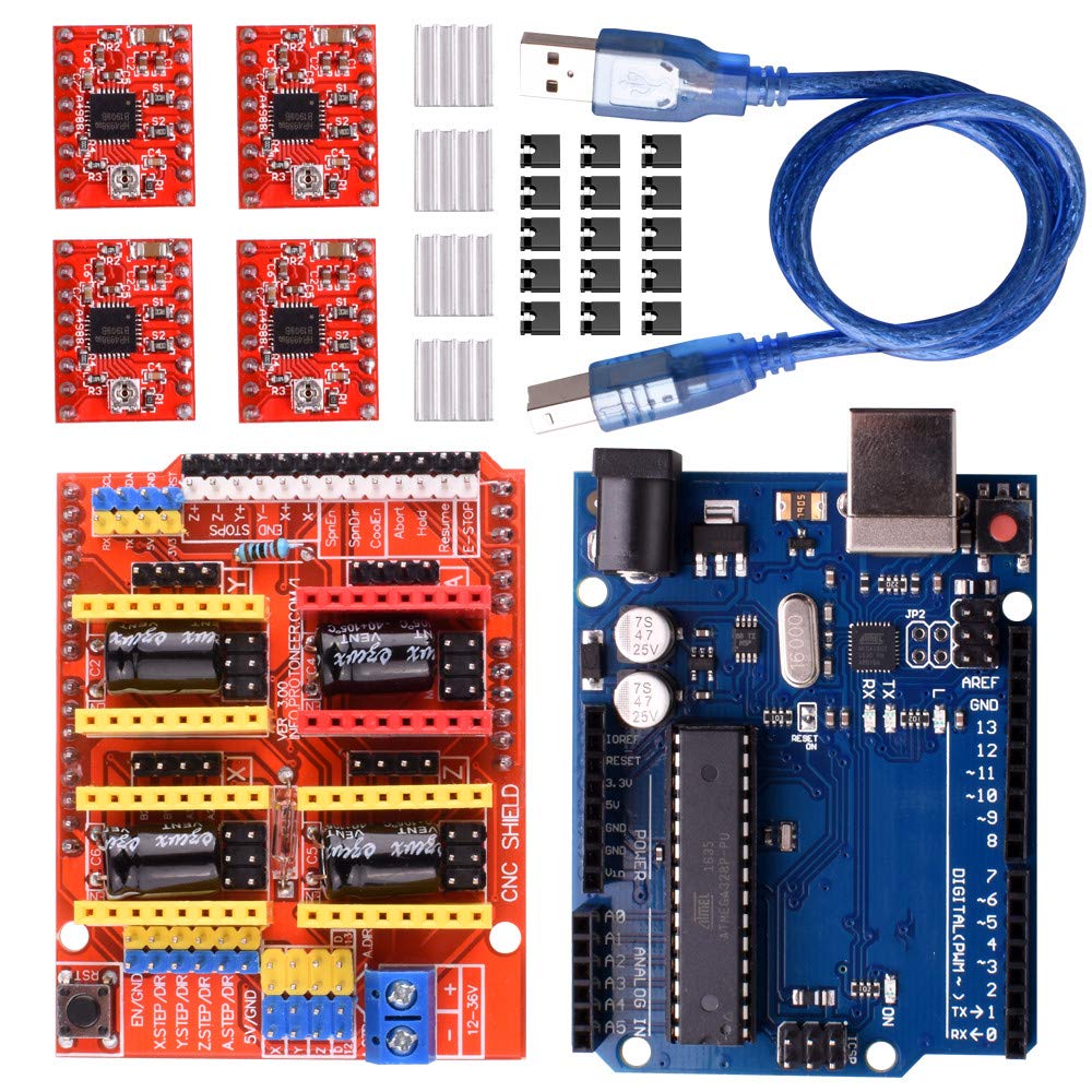 Heat Sink A4988 Stepper Motor Driver CNC Shielded V3.0 Nema 17 Stepper