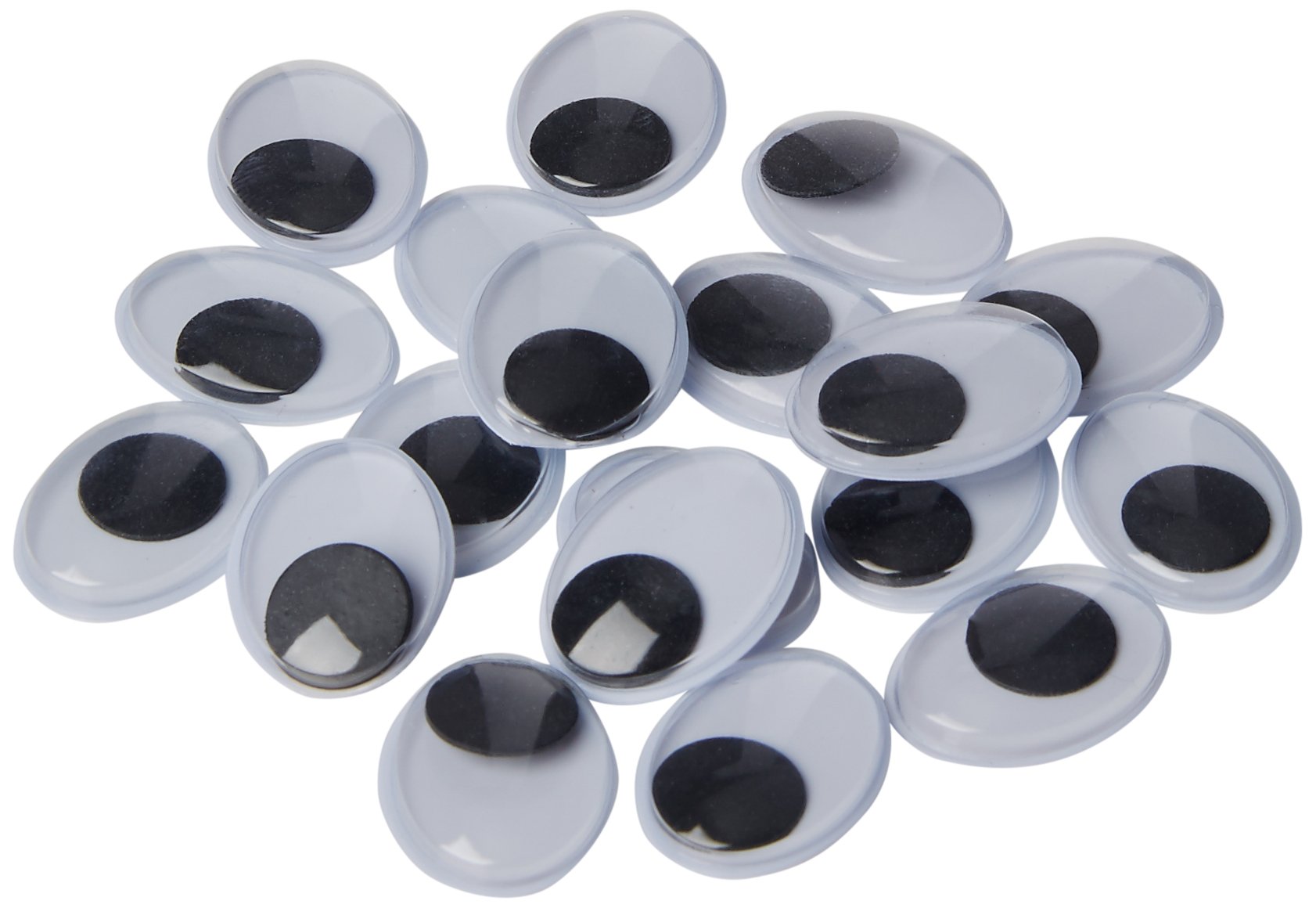 Efco 1040020 Wobbly Eyes Oval 20 x 15 mm 100 pcs, Black/White, 100-Piece