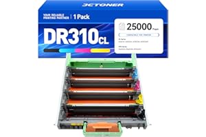 JCTONER DR310CL DR-310CL Drum Unit Compatible Replacement for Brother HL-4150CDN HL-4570CDW HL-4570CDWT MFC-9460CDN MFC-9560CDW MFC-9970CDW Printer Ink Toner Cartridge TN315 TN310 Copier Scanner High-Yield