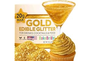 SWEETS & TREATS BOUTIQUE Gold Edible Glitter for Drinks Bulk 20g | Premium Edible Glitter for Cakes, Cocktails, Gold Cake Decorating Decorations Food Grade, Vegan, Kosher, Halal, Gluten Free - Made in USA