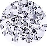 1440 Pcs SS20 5mm Flatback Rhinestones for Nails Art Crafts Glitter Round Gems Crystals DIY Clothes Shoes（Light Grey)