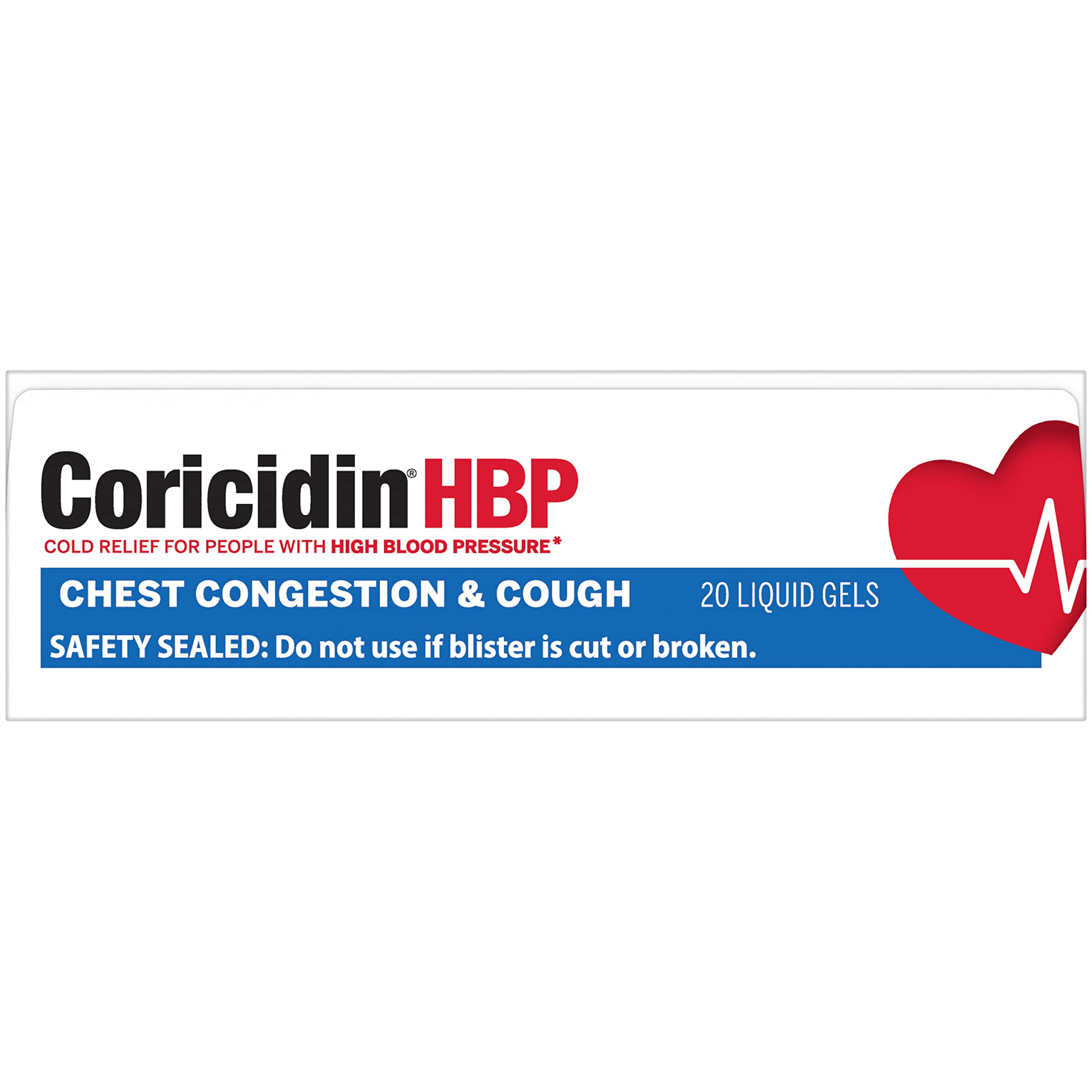 Coricidin HBP Chest Congestion & Cough Liqui-Gels 20 ea, Pack of 10