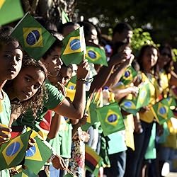Brazilian Flags 20 Pack, Small Handheld Flags of