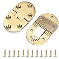 OwnMy 2 Pcs Solid Brass Hinges, Drop Front Desk Drawer Butt Hinge for Table Sewing Machine, Doors and Folding Table with Screws (90 Degree)