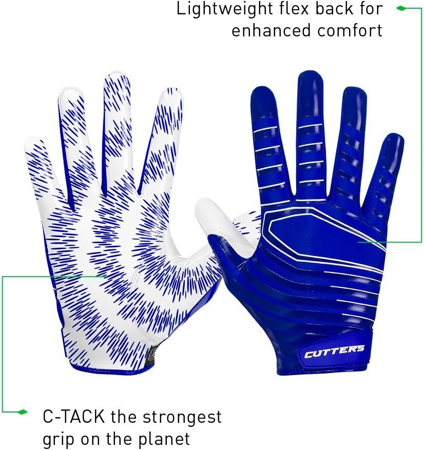 Cutters Football Glove, Best Grip Football Gloves, Lightweight & Flexible, Youth & Adult Sizes, 1 Pair : Sports & Outdoors