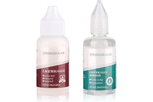 SPRINGSUGAR Wig Glue + Lace Wig Glue Remover Kit, Waterproof Strong Hold Wig Glue Kit, Lace Glue for Front Lace Wig 1.7OZ, Lace Glue Remover for Tape in Extension