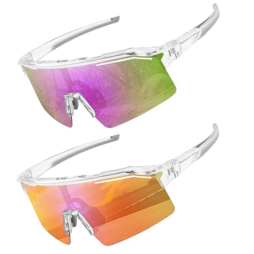 Sunbowglint Polarized Sports Sunglasses for Men Women Unbreakable TR90 Frame UV400 Protection Goggles Baseball Cycling Fishing Glasses,2 Pack