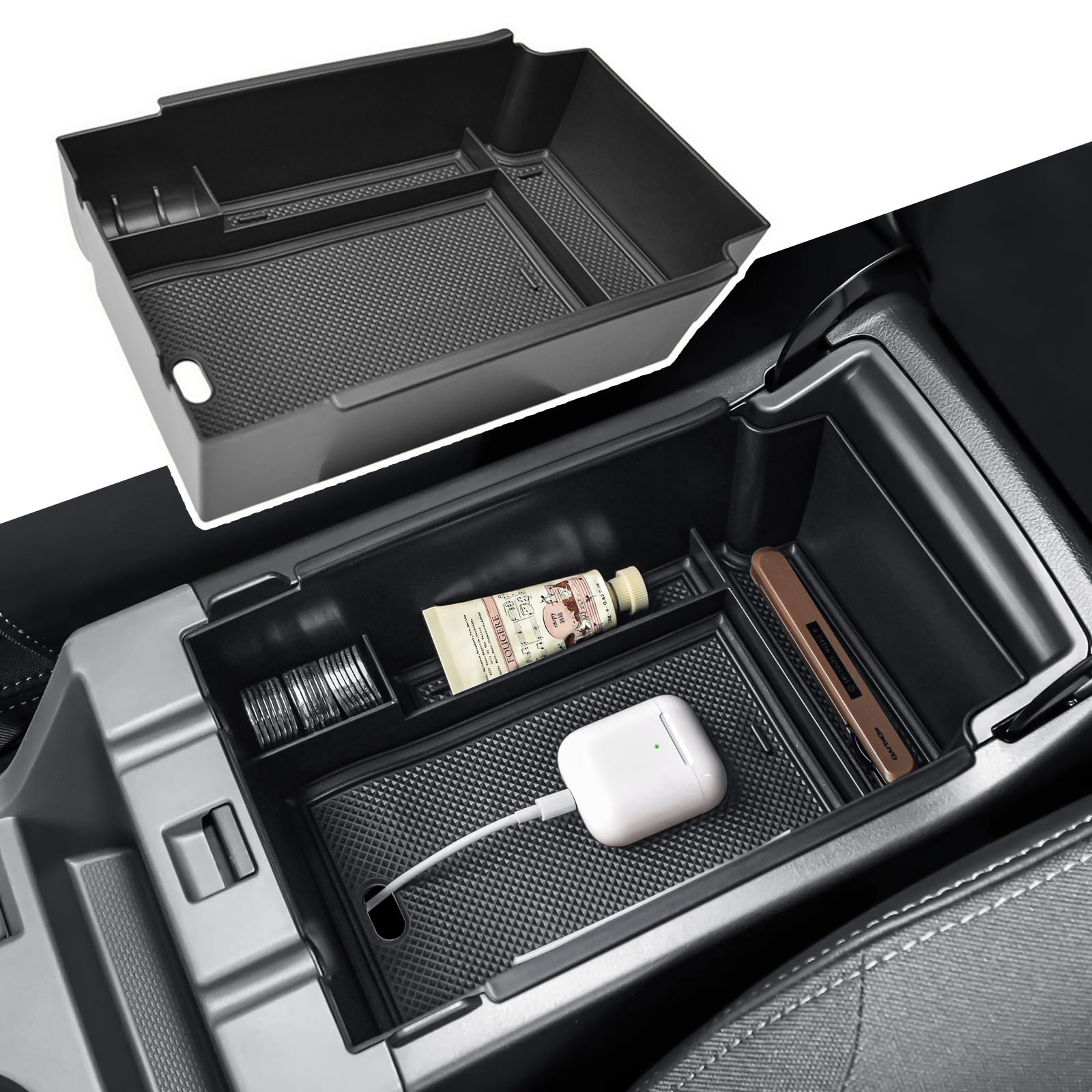 Photo 1 of X-TKER Center Console Organizer Tray Compatible with Subaru 2024 2025 Crosstrek & 2024 Impreza Accessories, Insert Armrest Storage Box Middle Console Secondary Compartment Black ABS Plastic