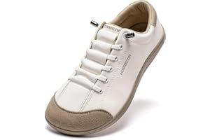 HOBIBEAR Leather Barefoot Shoes Lightweight Wide Toe Box Zero Drop Slip-on Shoes for Women Men