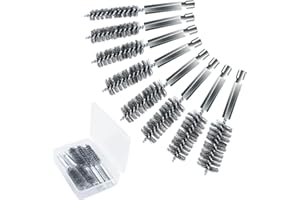 IAXSEE 8 PCS Stainless Steel Wire Bore Brush Drill Brushes with Handle for Cleaning, Small Twisted Metal Wire Brush in Different Sizes 0.25 Inch Hex Shank for Power Drill, 4 Inch in Length