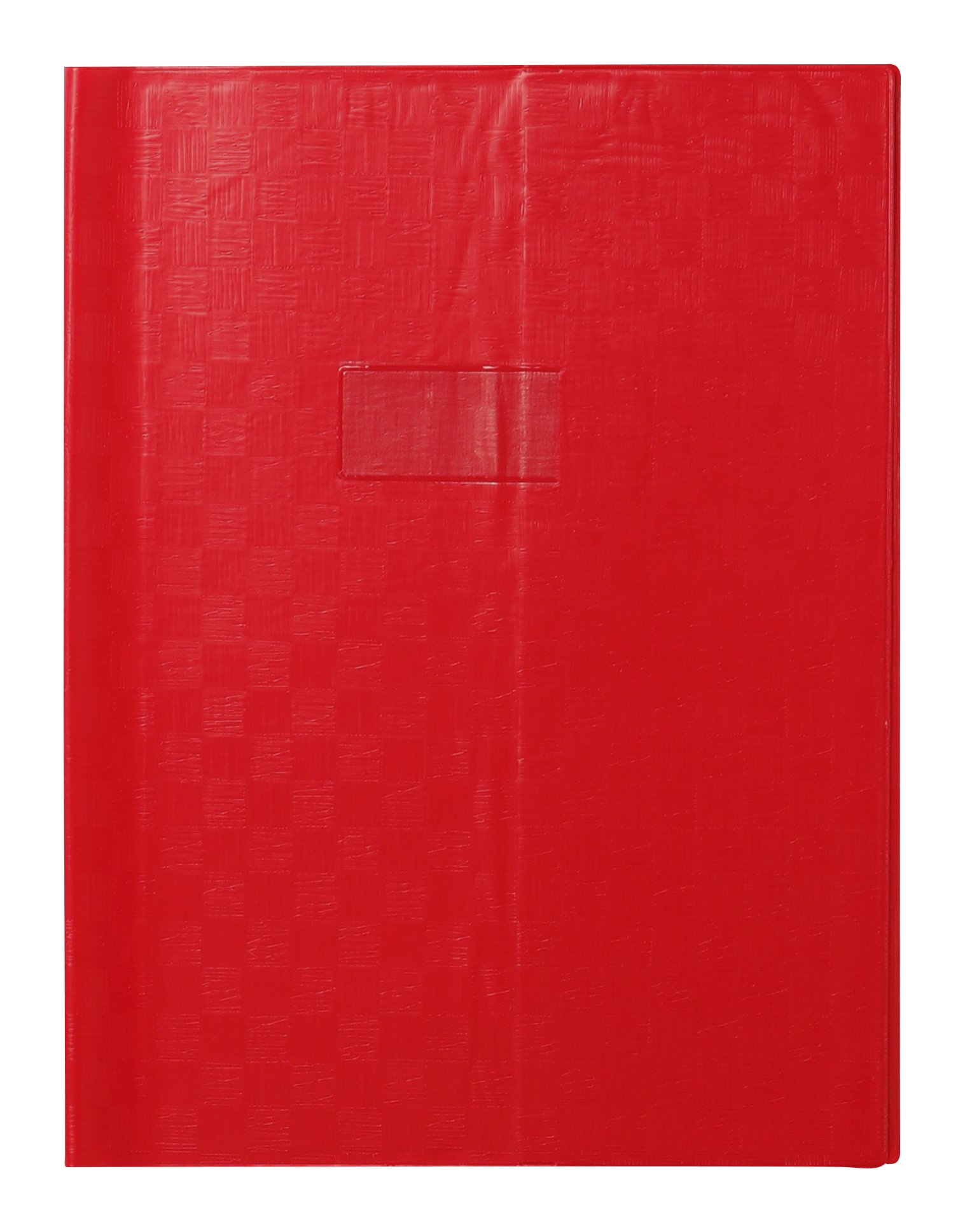 Calligraphe 71303C - One Madras Grain Exercise Book with bookmark flaps in Red - Size: 24x32 cm - 22/100th with Label Holder and Bookmark - PVC Opaque