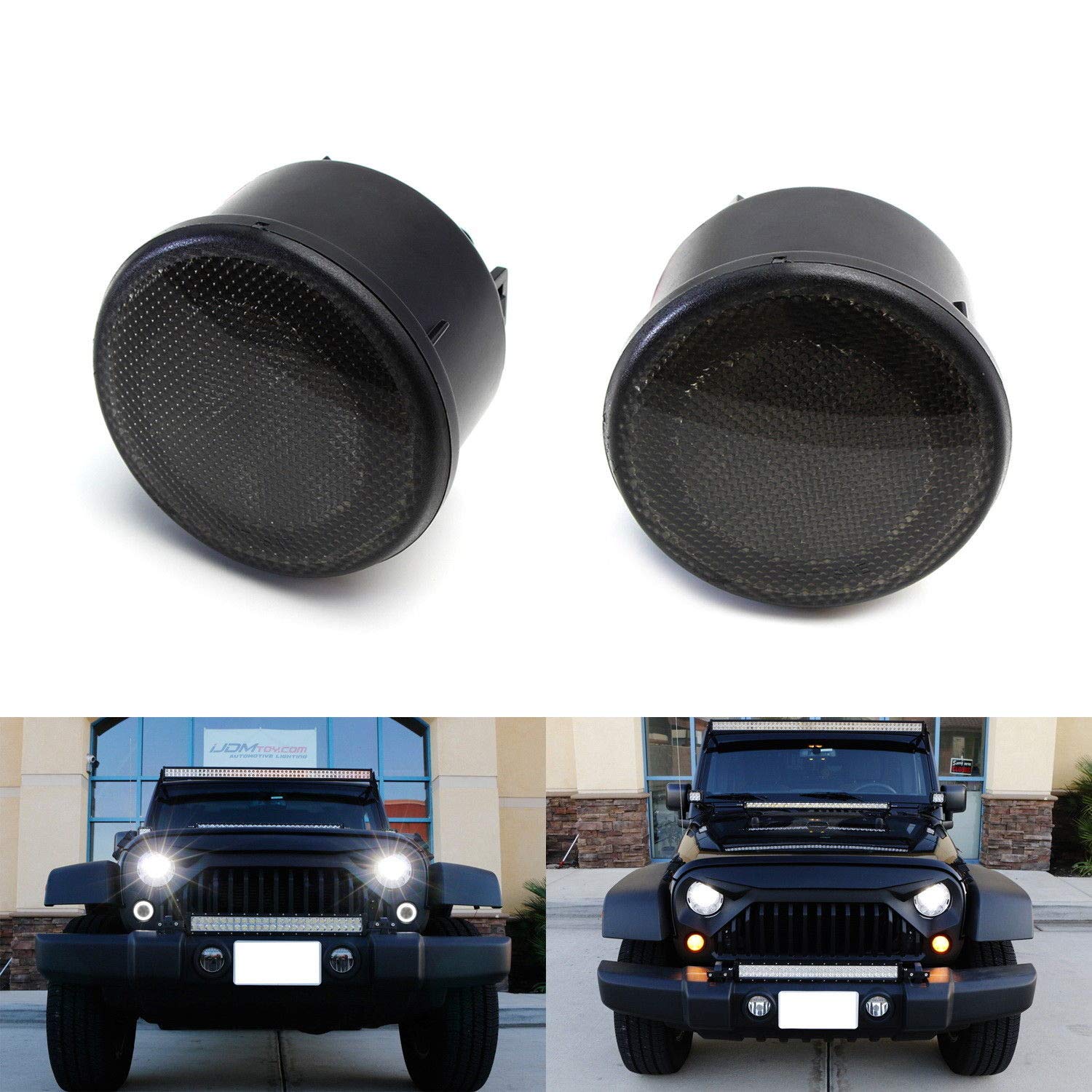 iJDMTOY Smoked Lens LED DRL Turn Signal Assembly Compatible For 200717