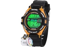 Viecaeio Kids Digital Watch for Boys Girls, Waterproof LED Colorful Lights Sports Watch Suitable for 5-17 Years Old Teenagers (with Gift Box)