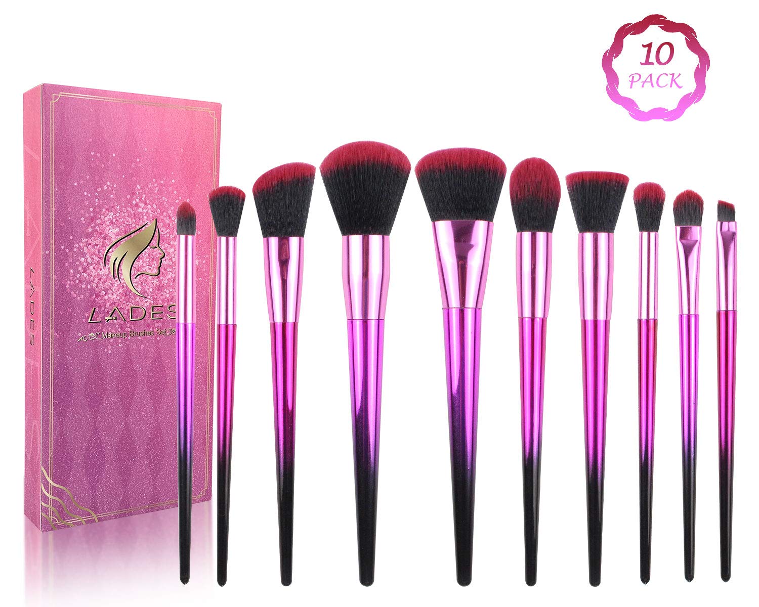 Makeup Brush Sets - 10 Pcs Makeup Brushes for Foundation Eyeshadow Eyebrow Eyeliner Blush Powder Concealer Contour