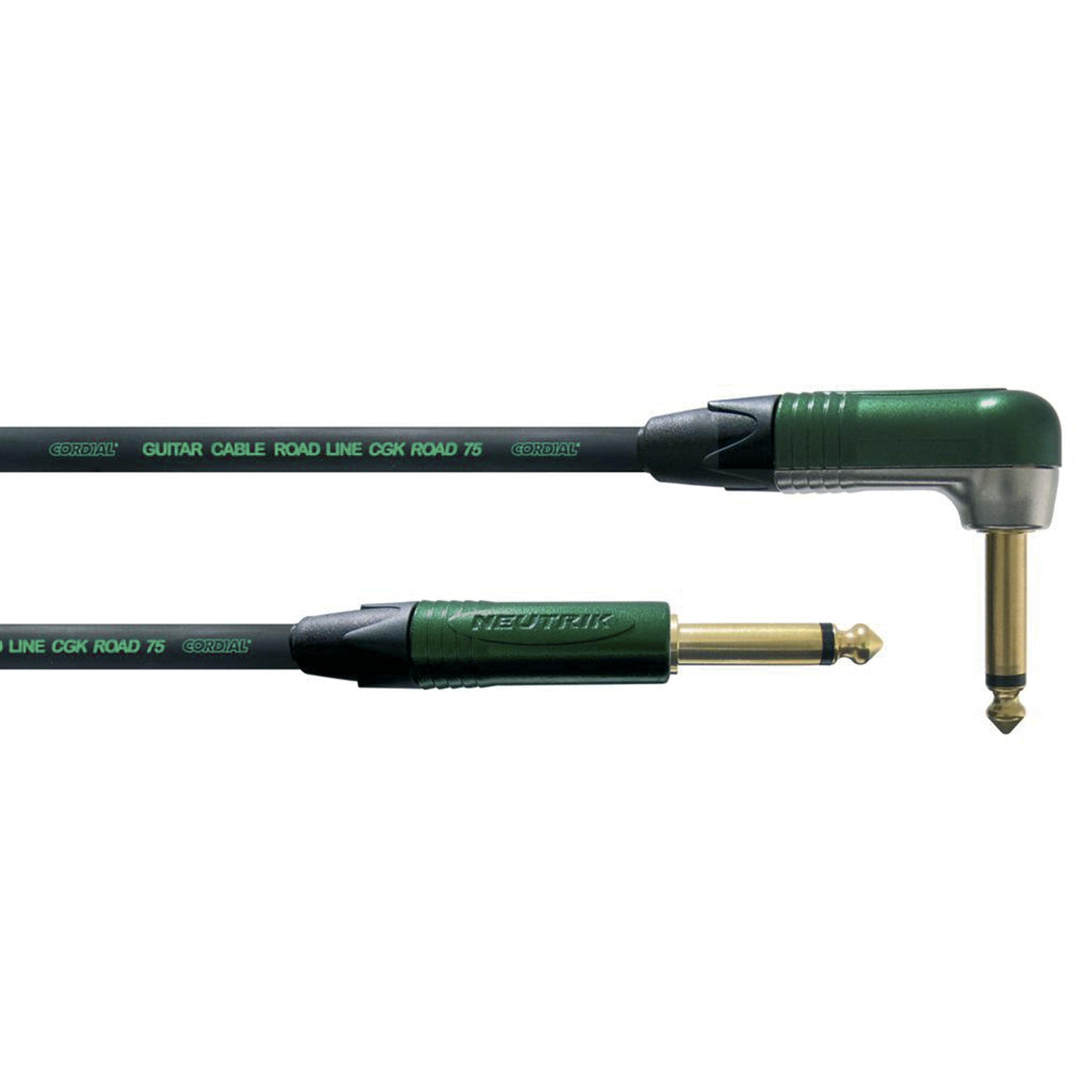 Cordial Encore 6m Straight to Angled Instrument and Guitar Cable