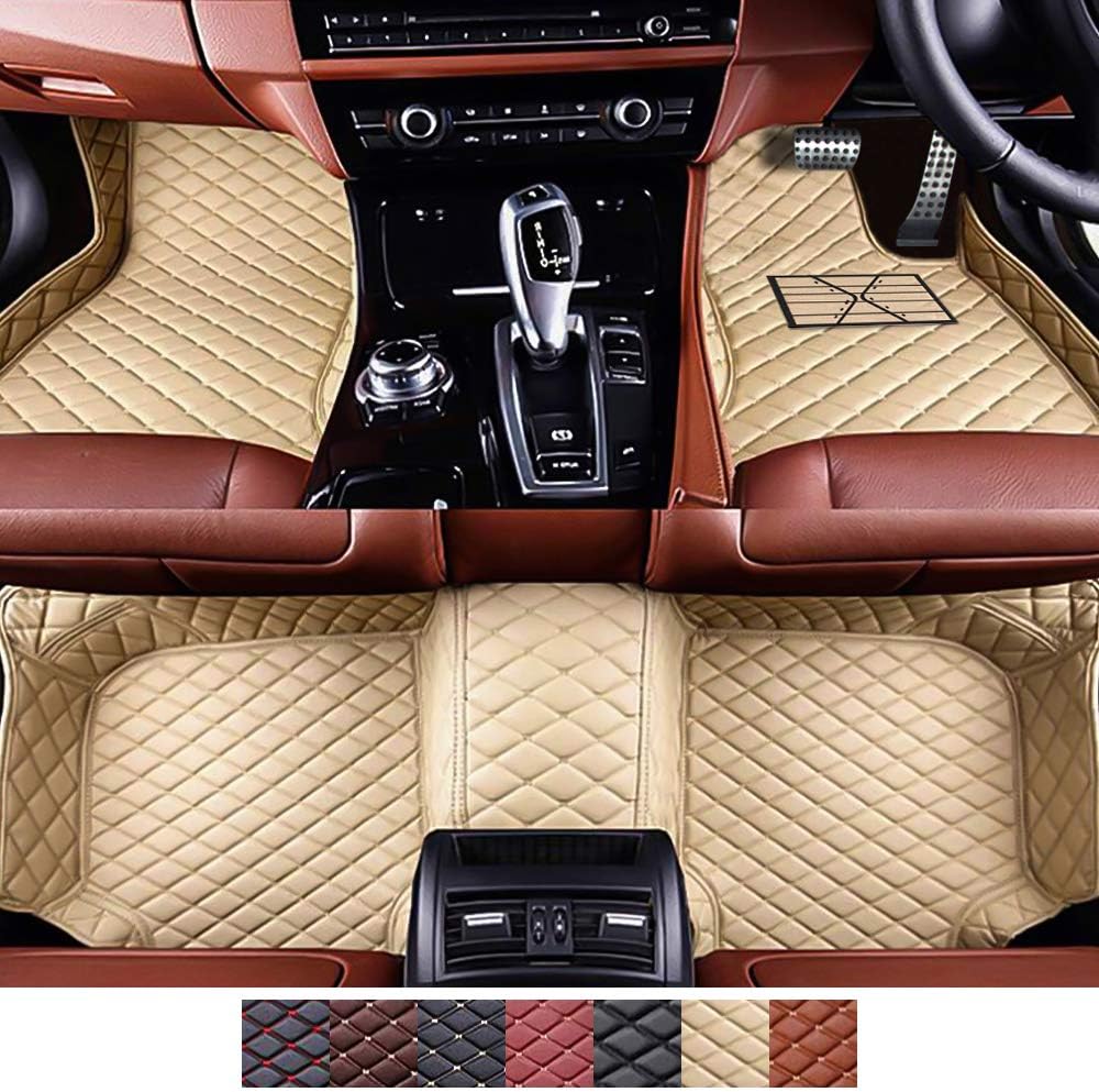 Zmkar Car Floor Mats Fit for Land Rover Discovery Sport 2014-2020 Custom Fit Carpets Floor Liner All Weather Non-slip Waterproof Custom Made Artificial Leather (beige, 7 seater 2014-2020)