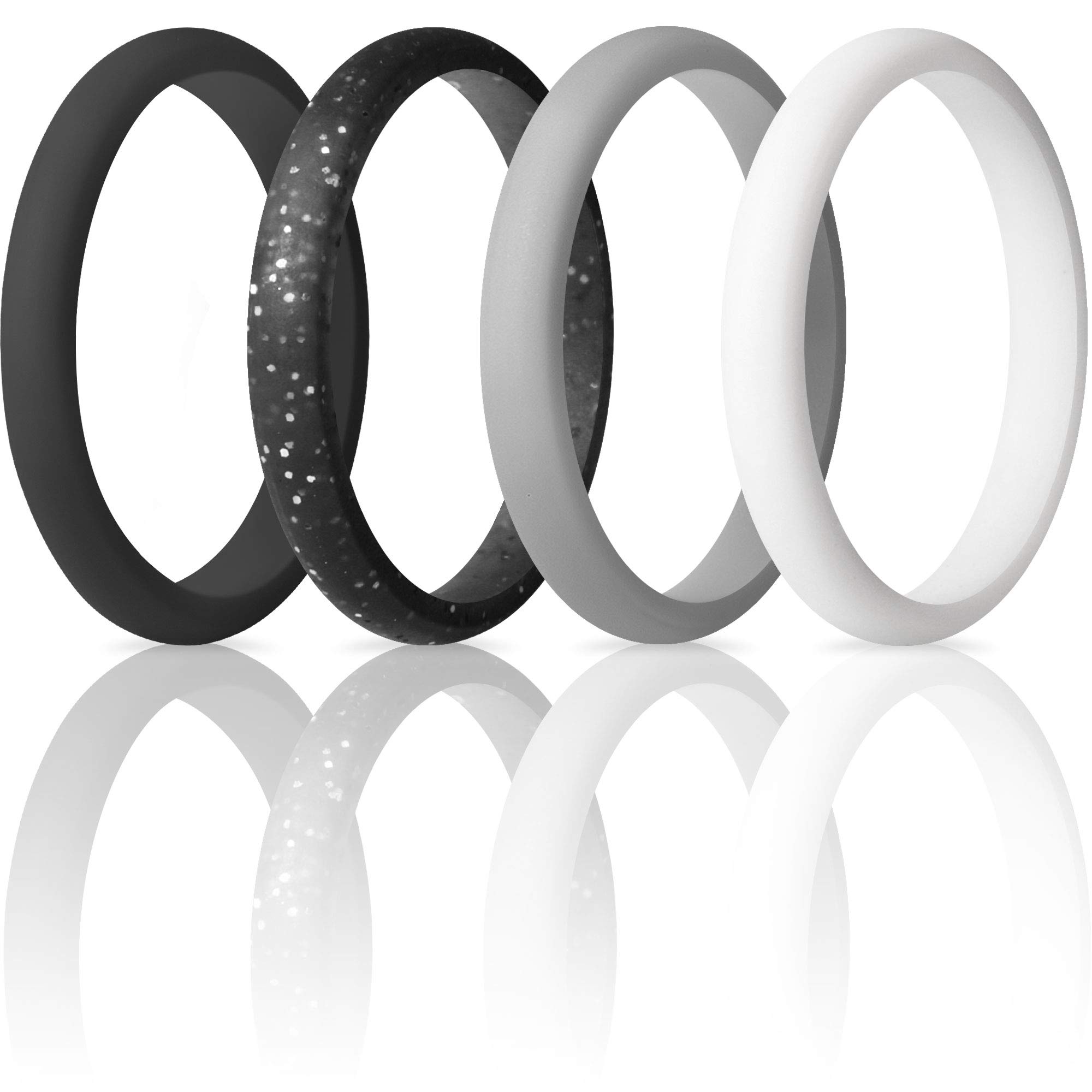 ThunderFit Stackable Silicone Wedding Rings for