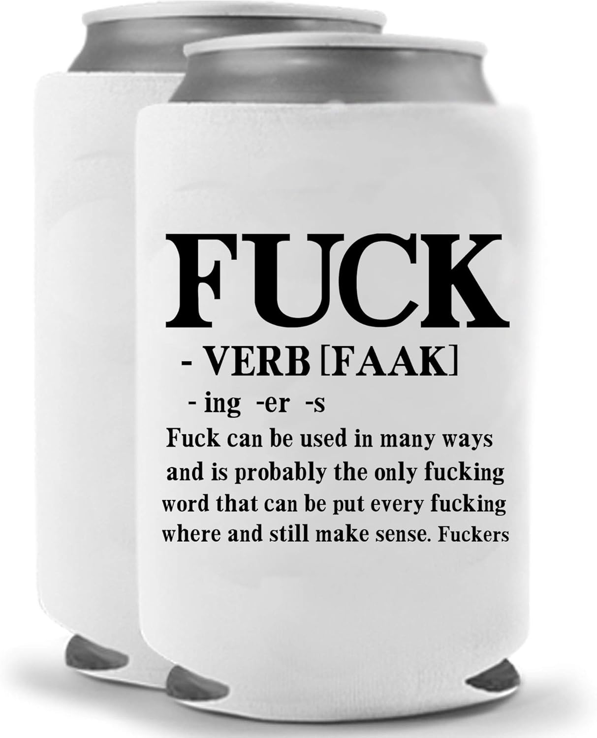 The F Word Freak Verb Definition Funny Novelty Can Cooler
