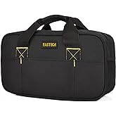 FASTECH Heavy Duty Tool Bag 14-Inch, Wide Mouth Tool Tote Bag, Waterproof Tool Organizer Bag, Electricians Repairman Tools Tote Bag (Black)