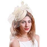 Cizoe Fascinators Hats 20s 50s Hat Pillbox Hat Cocktail Flower Tea Party Headwear with Veil for Girls and Women