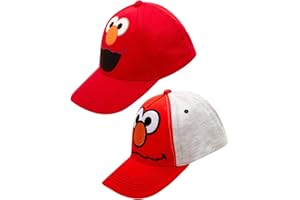 Sesame Street Boys Elmo Cotton Baseball Cap 2-Pack (Ages 2-4)