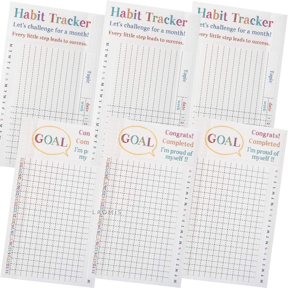 Japanese Washi Paper 3 Months Habit, Goal Tracker Stickers for Planners, Notebooks, Journals/Pack of 3 [ MJ00131 ]