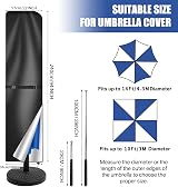 Teynewer Parasol Cover 240x57cm Waterproof Garden Umbrella 3-4m view 3