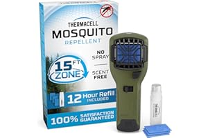 Thermacell Mosquito Portable Repeller; Includes 12-Hour Refill; 15 Foot Zone of Protection; Highly Effective Mosquito Repellent; Deet Free Bug Spray Alternative; Scent Free