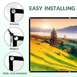 TOWOND Projector Screen 84 inch, Wrinkle-Free and