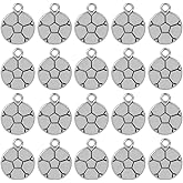SUNNYCLUE 1 Box 100PCS Soccer Ball Charm Football Charms Bulk Antique Tibetan Silver Alloy Europe Sports Balls UK Sportsman Charm for Jewelry Making Charms Supplies DIY Earrings Necklaces Bracelets