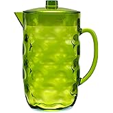 QG Acrylic Plastic Pitcher with Lid BPA Free - Great for Iced Tea & Water - Green - 0.63 Gallon / 80 oz. / 2.5 Quart