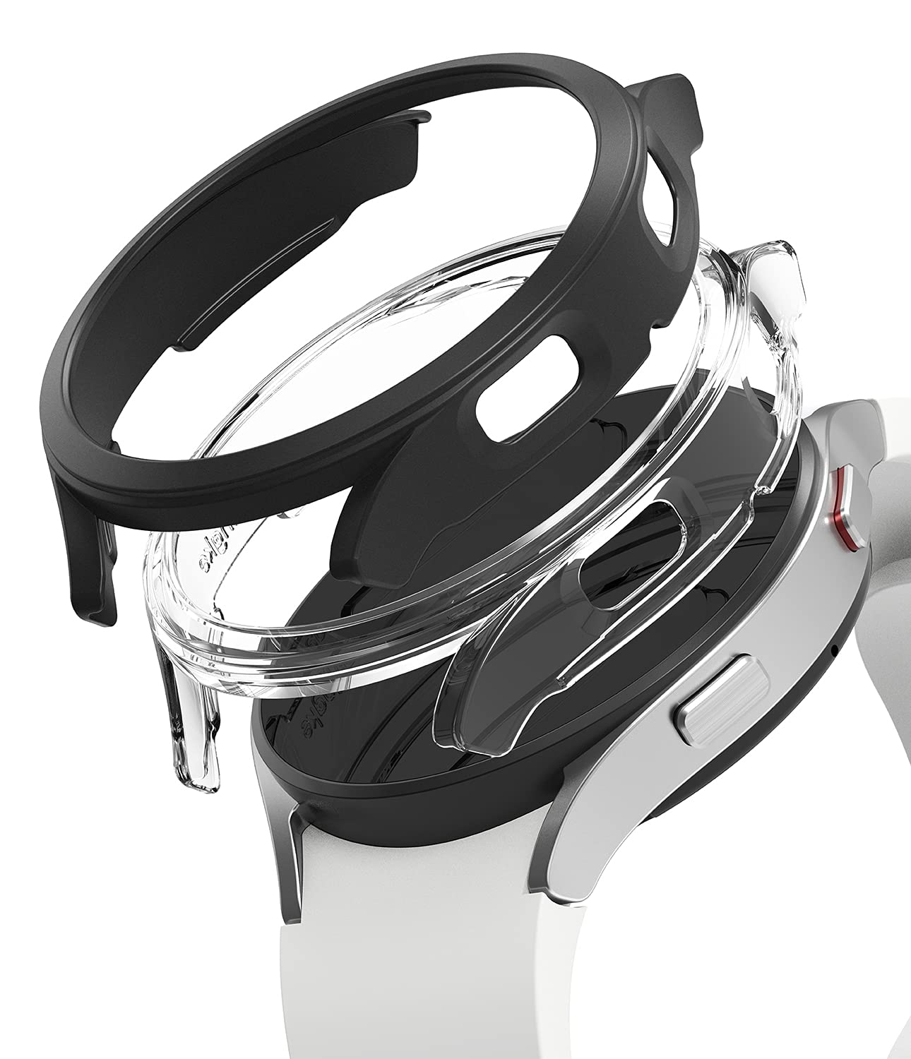 Ringke Slim Case [2 Pack] Compatible with Samsung Galaxy Watch 4 40mm, Watch4 Bezel [Frame Only] Premium PC Hard Thin Cover - Clear & Black