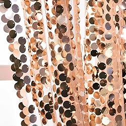 YCC 9X8FT Rose Gold Big Sequin Backdrop Curtain