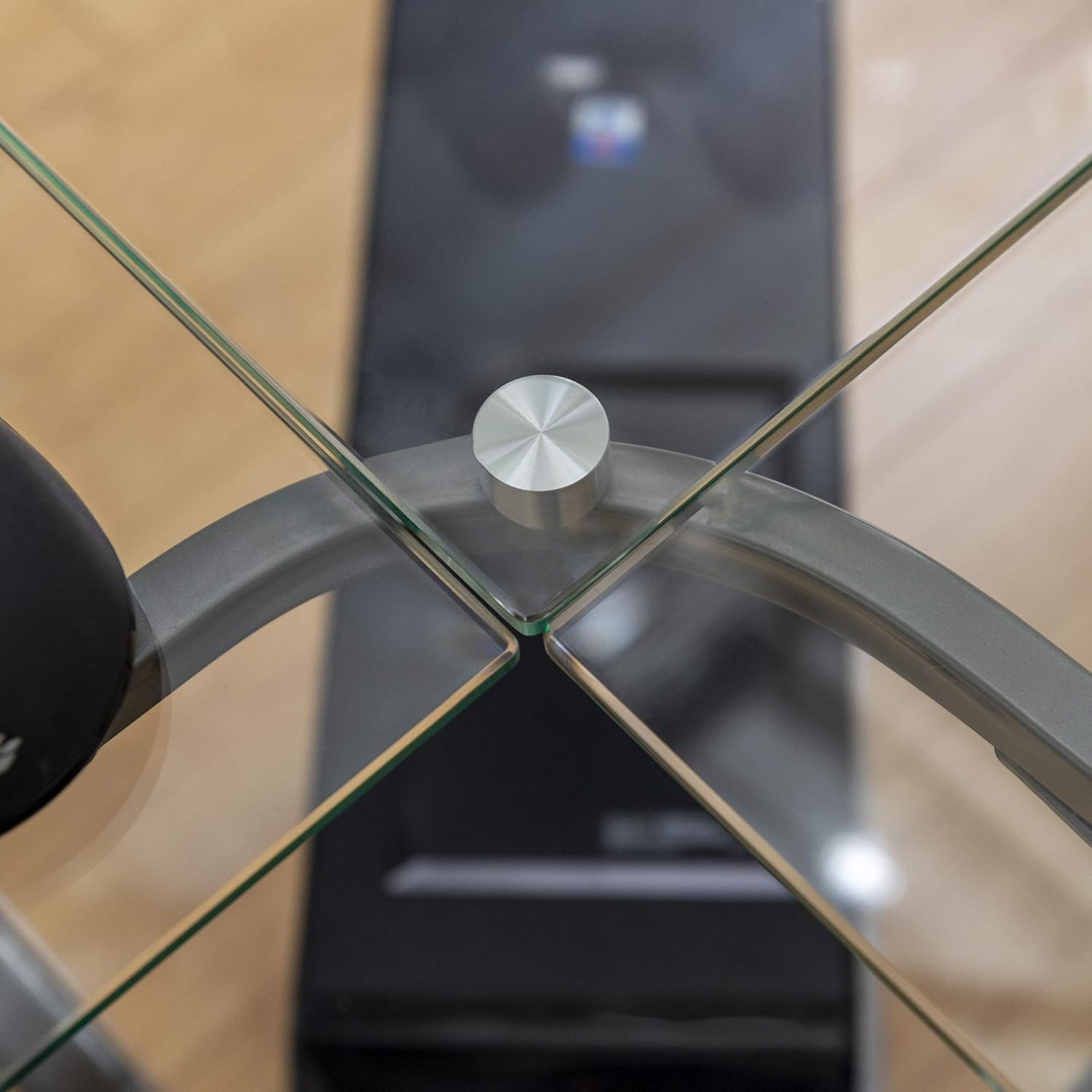 Walker Edison Furniture Company Modern Corner L Shaped Glass Computer Writing Gaming Gamer Command Center Workstation Desk Home Office, 51 Inch, Silver: Furniture & Decor