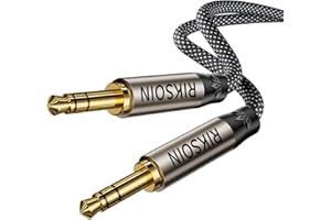 RIKSOIN Aux Cord 4FT/1.2m, New 3.5mm Audio Cable - Nylon Braided 3.5mm Male to Male AUX Cable Cord for Car, Headphones, Home 