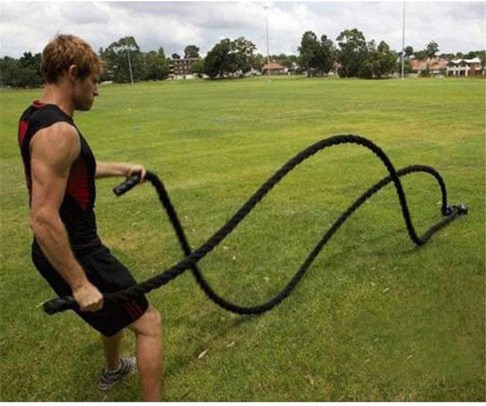 Turefans Battle Rope - 38mm Width Poly Dacron 12m/15m Length Exercise Undulation Ropes