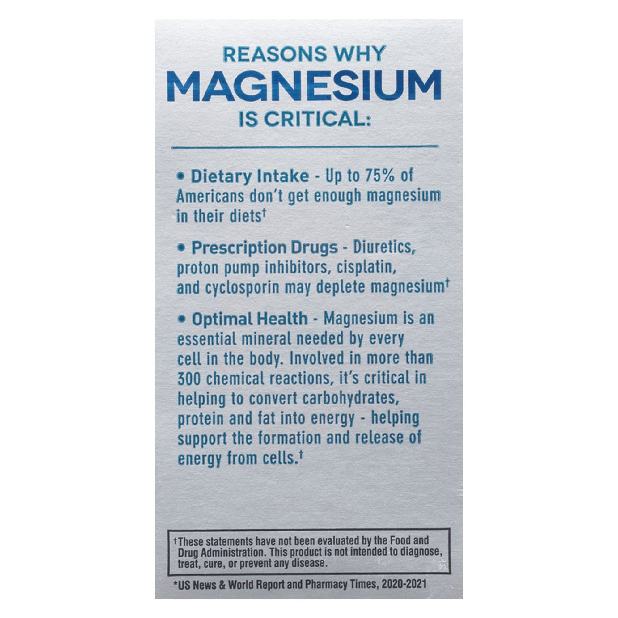 Mag-Ox 400 Magnesium Supplement, Pharmaceutical Grade Magnesium Oxide with 482 mg Per Dose, 120 Tablets, Pack of 2