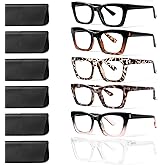 ZOECENT 6 Pack Oprah Style Reading Glasses for Women Blue Light Blocking Computer Square Readers with Spring Hinge (Mix Color-8, 2.50, x)