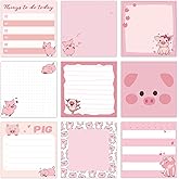 Saypacck 9 Pads Piggy Sticky Notes 3x3 Inch Cute Self Stick Notepads Notes Adhesive Memo Pad Office Decor Gifts for Students School Teacher Meeting Office Supplies