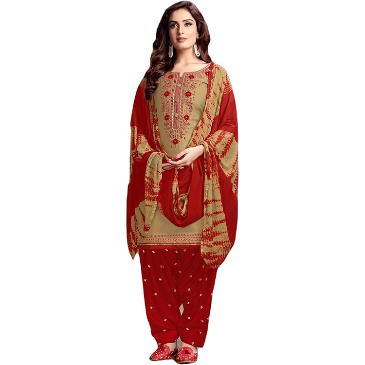 Miraan Cotton Printed Readymade Salwar Suit For Women (BANDCOLOR1704, Brown - View #5