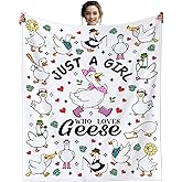Goose Blanket Soft Cozy Flannel Geese Themed Throw Blanket Funny Cute Stuff Animal Decor Blanket Gifts for Geese Lovers Girls Women 50"x40"