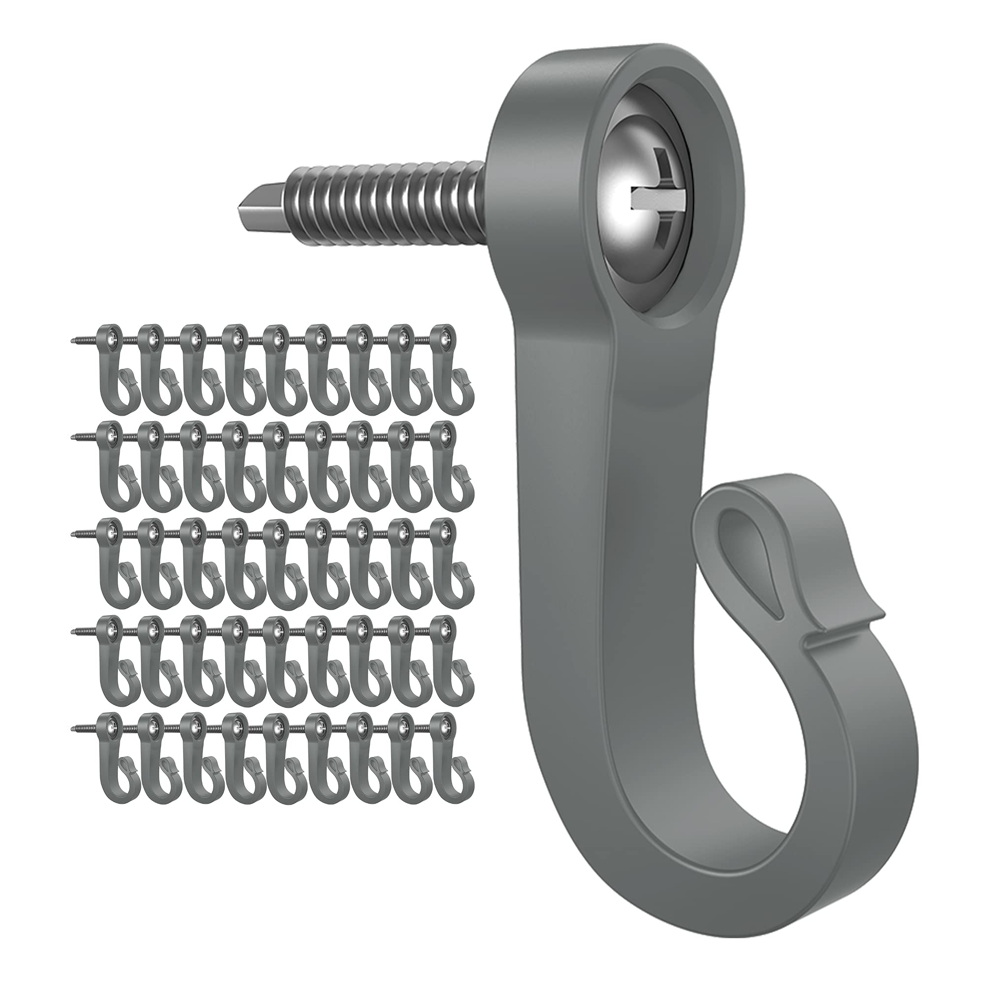 Blifula Q Hanger Screws in Hooks Outdoor Hooks for String Lights and Garage New Year Party Outdoor,Christmas Light Hooks (46 Pack) — image 1