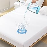 Queen Premium Waterproof Mattress Protector, Soft Breathable Mattress Pad Cover, Noiseless Waterproof Bed Cover - Stretch to 