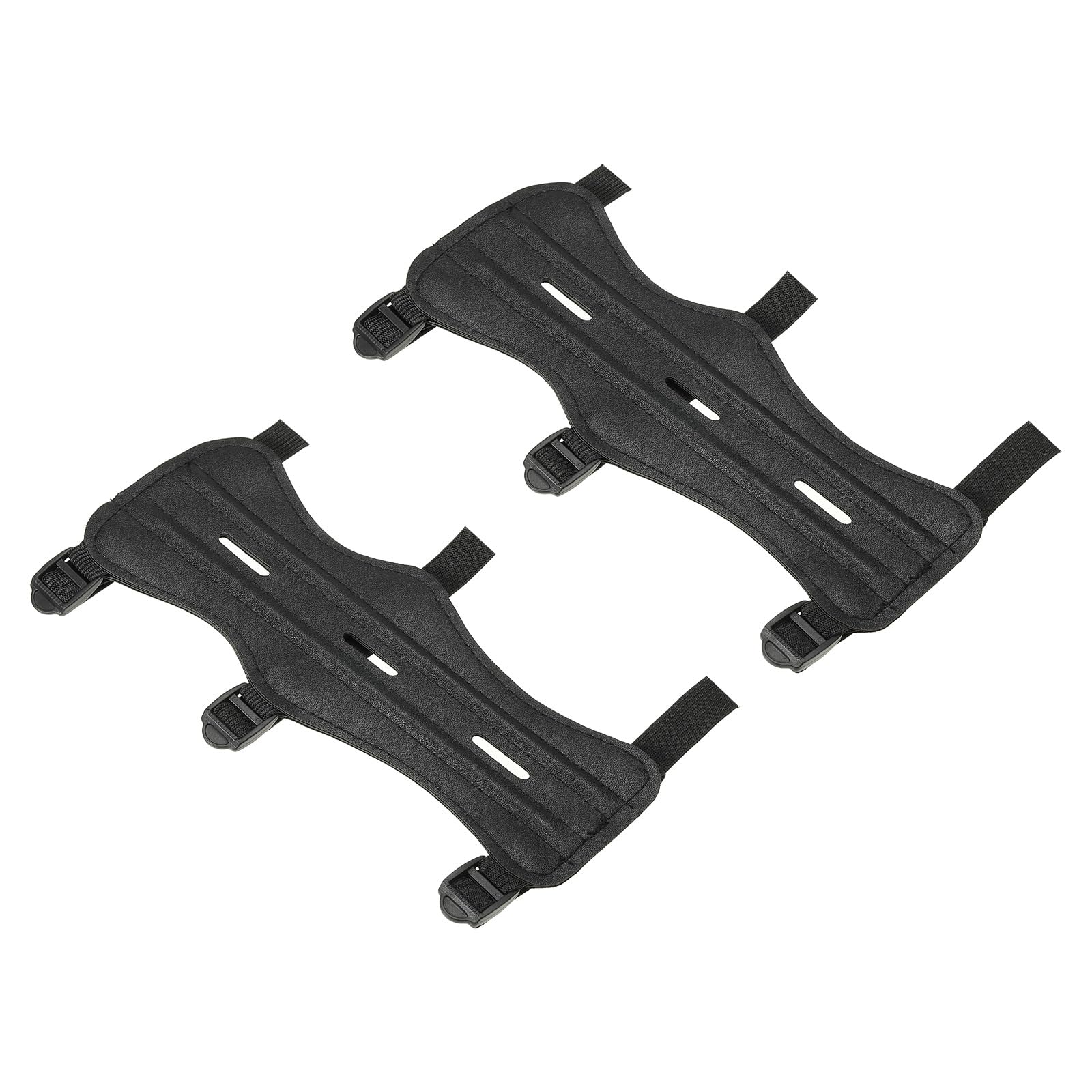 PATIKIL Archery Arm Guard, 2 Pack Adjustable Forearm Protector for Shooting Practice, Black