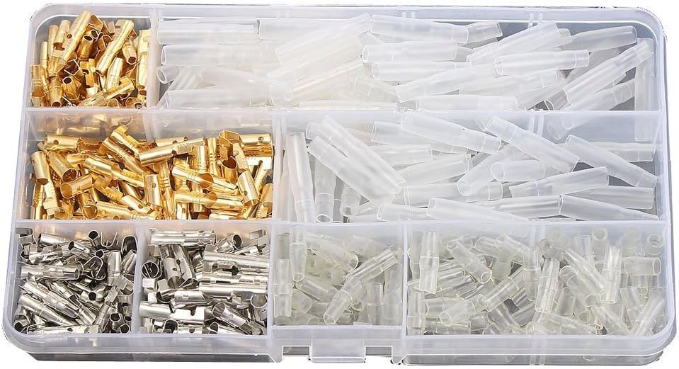 DollaTek 100 works 3.9mm Brass Bullet Terminals Wire Connector Insulation Covers with Case for Car Truck Motorcycle Quad Bike